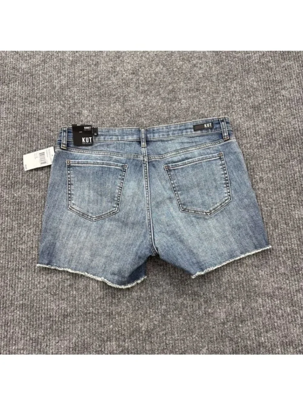 Kut From The Kloth Gidget Fray Blue Denim Cut Off Jean Shorts Womens Size 12 NEW